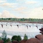 托马斯戴维斯，1791年：奥特瓦河下瀑布的景色下加拿大Lynn Gehl的绘画照片|akikodjiwan |流域哨兵