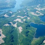 不列颠哥伦比亚省林业清楚的削减鸟瞰图